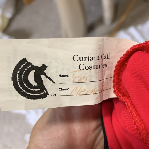 Curtain Call jazz tap dance dress full leotard bottom red stretch Lycra MEDIUM - Picture 10 of 11